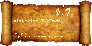 Vitkovits Tünde névjegykártya