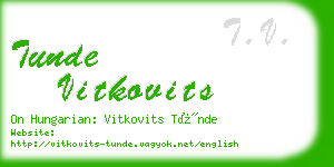 tunde vitkovits business card